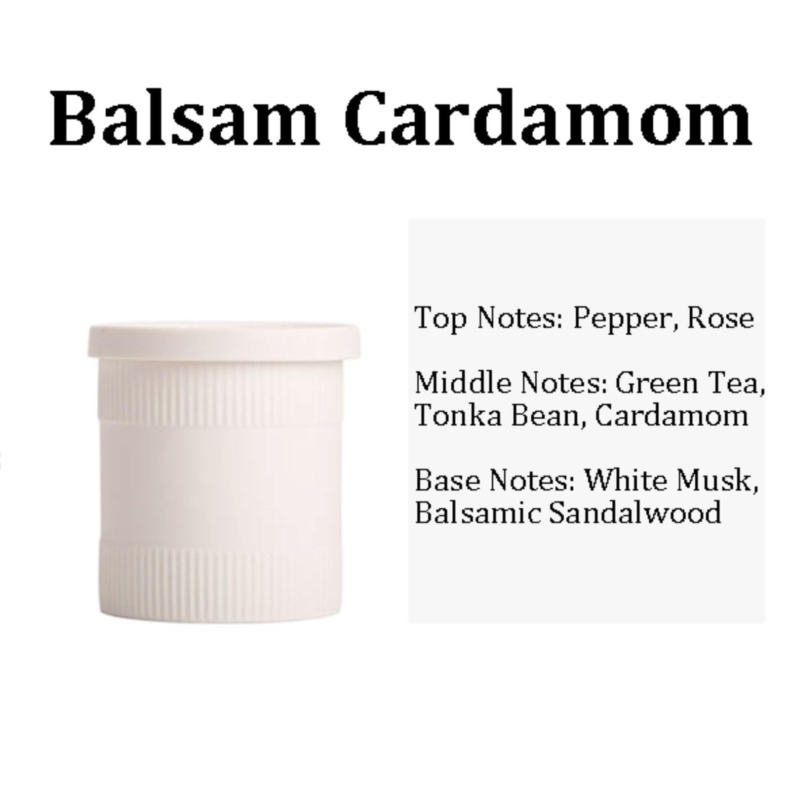 Exquisito Velas de cerámica con tapa hechas con cera de soja y aceites esenciales, velas en tarro reutilizables, de larga duración, perfumadas for el hogar meloso(Balsam Cardamom)
