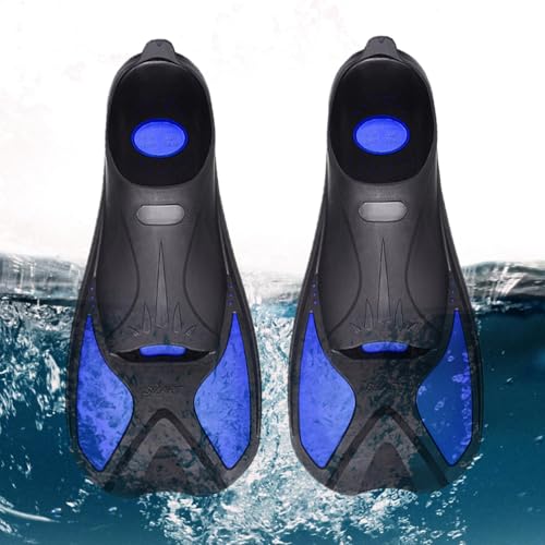 Aletas de natación cortas ligeras - Aletas de natación profesionales para buceo y natación | Aletas de natación cortas para hombres y mujeres adultos | Aletas portátiles y cómodas para entrenamiento