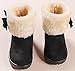 DADAWEN Baby's Girl's Toddler Fashion Cute Bowknot Fur Lining Princess Warm Snow Boots Black US Size 7 M Toddler