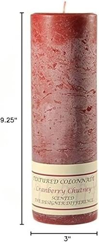 Miniatura 5 de Vela de pilar de canela texturizada de 3 x 9 pulgadas para bodacena, eventos festivos, decoración del hogar, 90 a 110 horas, 3 pulgadas de diámetro
