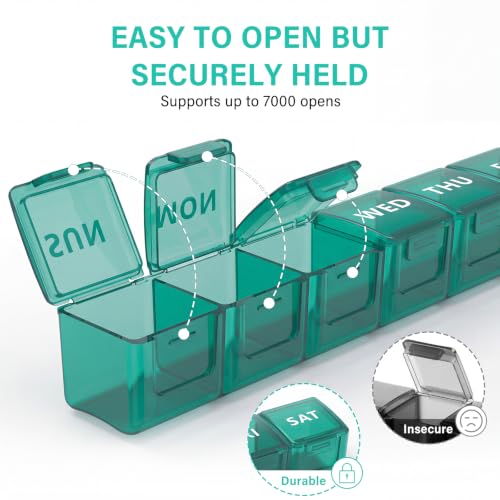 Image of Weekly Extra Large Pill Organizer, Pill Container 7 Day Pill Box for Travel