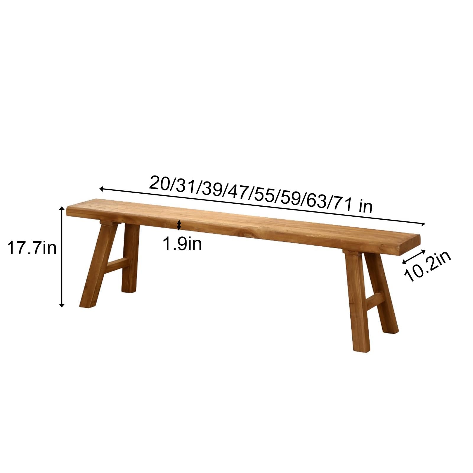 Amazon.com - Wooden Narrow Bench with Grain 20 31 40 47 55
