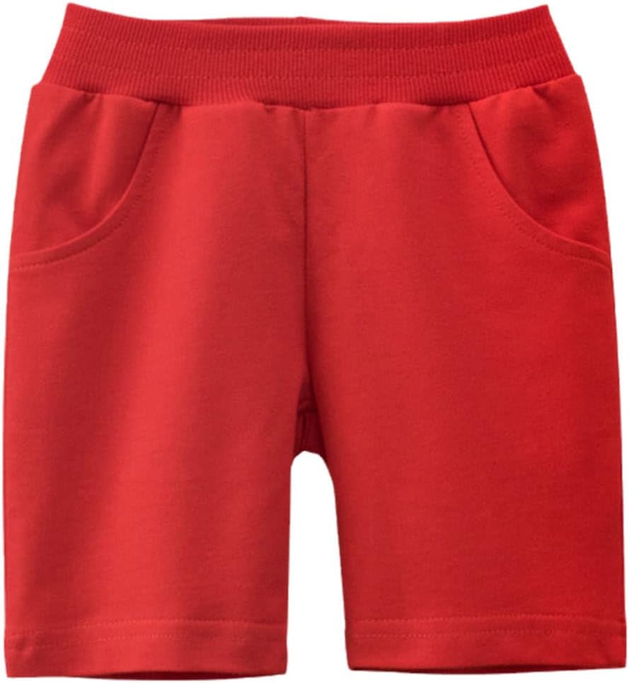 Summer Boys Solid Colors Shorts Kids Boy Beach Cotton Short Sports Pants Children Toddler Baby Elastic Waist Pants