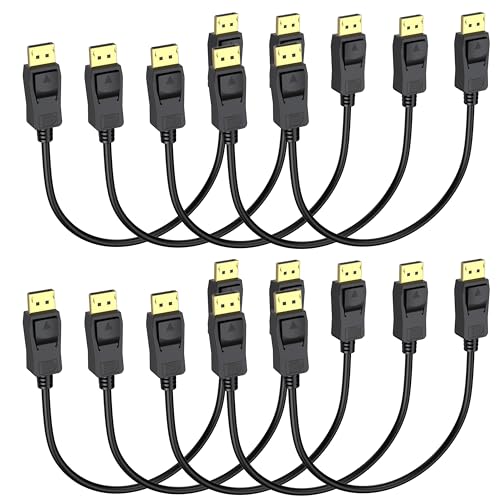 Pack de cables DisplayPort de 1 pie para solucionar interferencias de v&iacute;deo en monitor 4K y PC
