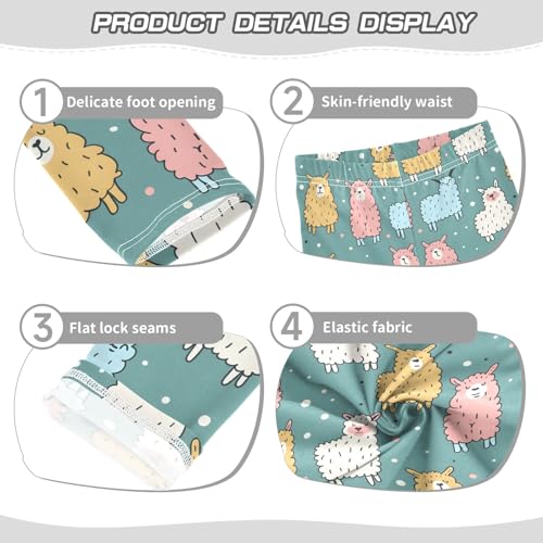 Colorful Cute Alpacas A Girls Leggings Athletic Pants Tights Stretch Bottom3