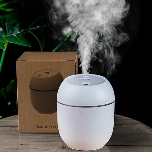 Mini humidificador USB de 8.5 fl oz Ambientador de aire para coche Difusor de aceite esencial con luz LED colorida 2 modos de coche hogar USB