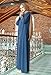 Women's Embroidered Sleeves Abaya and Embroidered On The Side of The Zipper Long Sleeve Floor Length Turkish Islamic Fashion (Blue, XX-Large)