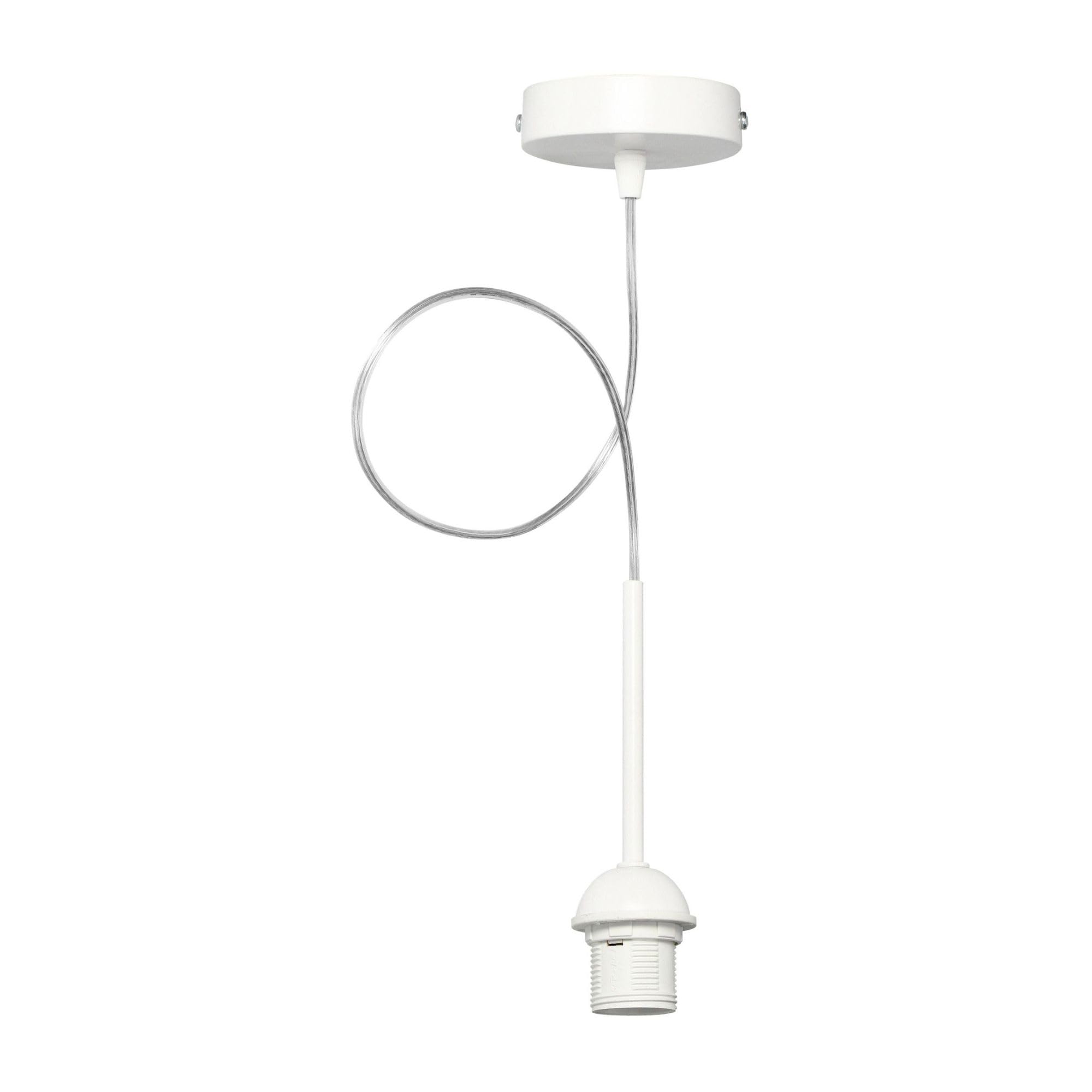 Luminaria - Lampara Colgante con Rosca E27 de 60 W máx. Lámpara de Techo Ideal para Decoración de Interiores Estilo Moderno y Elegante (Bombilla no incluida) (Blanco)