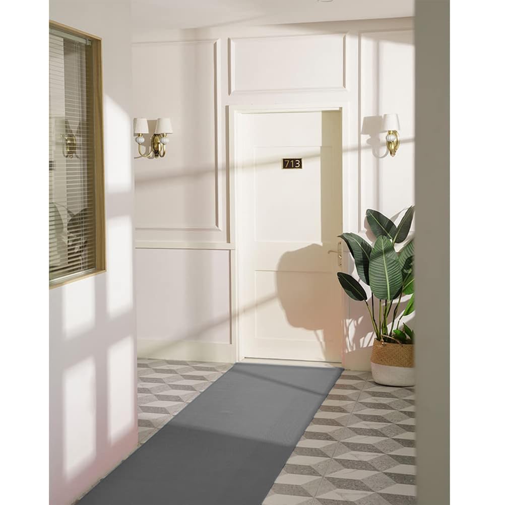 Tapis antidérapant de 0,6 cm d'épaisseur, anti-fatigue, commercial, rouleau de tapis de cuisine et de restaurant, en maille grise, polyvalent, 0,9 x 1 m, idéal pour les zones humides