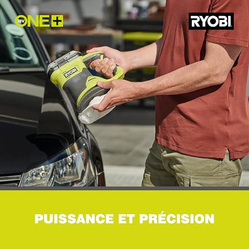 RYOBI Polisseuse sans fil 18Volts ONE+ patin 150 mm Livrée avec 1 bonnet de polissage de 150 mm 1 bonnet en tissu éponge de 150 mm Sans batterie RBP18150 0 - vue 5