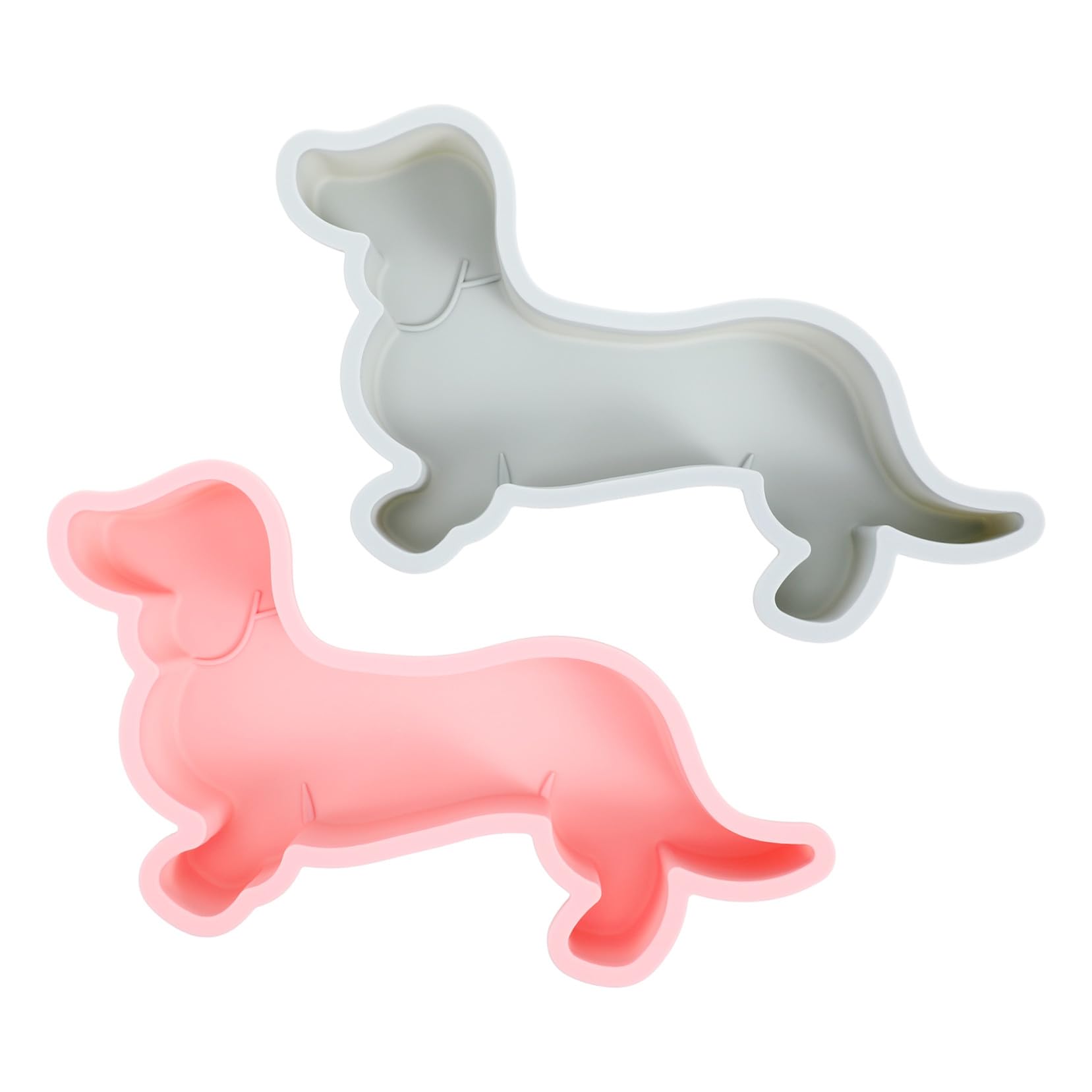 SOLUSTRE Molde de Silicona Material Seguro y Antiadherente 2 Piezas para Hornear Forma de Perro Adecuado para Chocolate y Fondant en Cocina o Fiestas