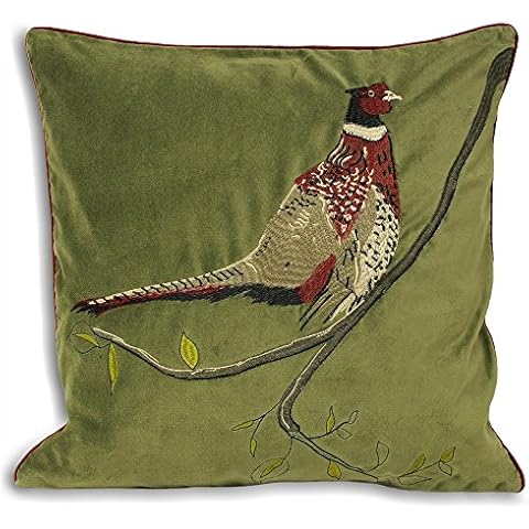 Riva Home Hunter Velvet Cushion Cover, Green, 45 x 45cm Cover