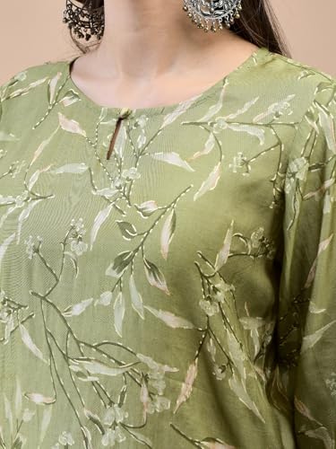 Image of Shree Women Liva (Rayon) White Floral Print Kurta