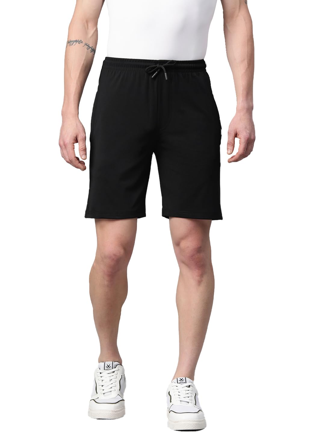 TOM BURGMen Black Mid-Rise Regular Fit Shorts