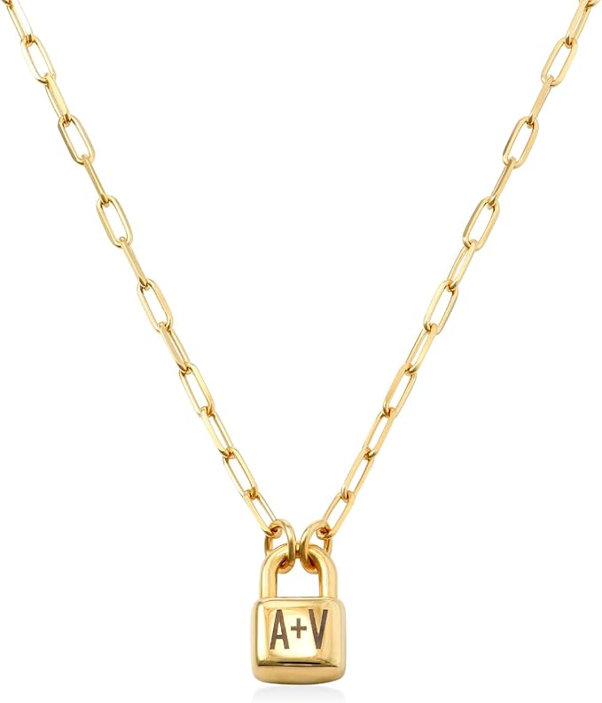 Personalized Initial Lock Necklace 