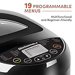 Elite Gourmet EBM8103B Programmable Bread Maker Machine 3 Loaf Sizes, 19 Menu Functions Gluten Free White Wheat Rye French and more, 2 Lbs, Black - Image 2