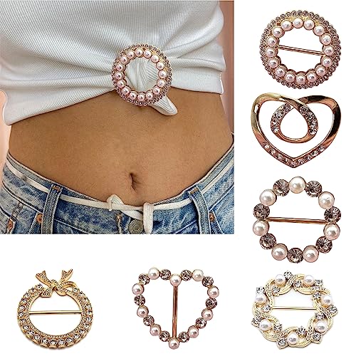 Image of Scarf rings Clip Slide Shirt Twist-Knot Clip Buckles Circle Clothing Wrap Holder T-Shirt Tie Clips for Women Girl