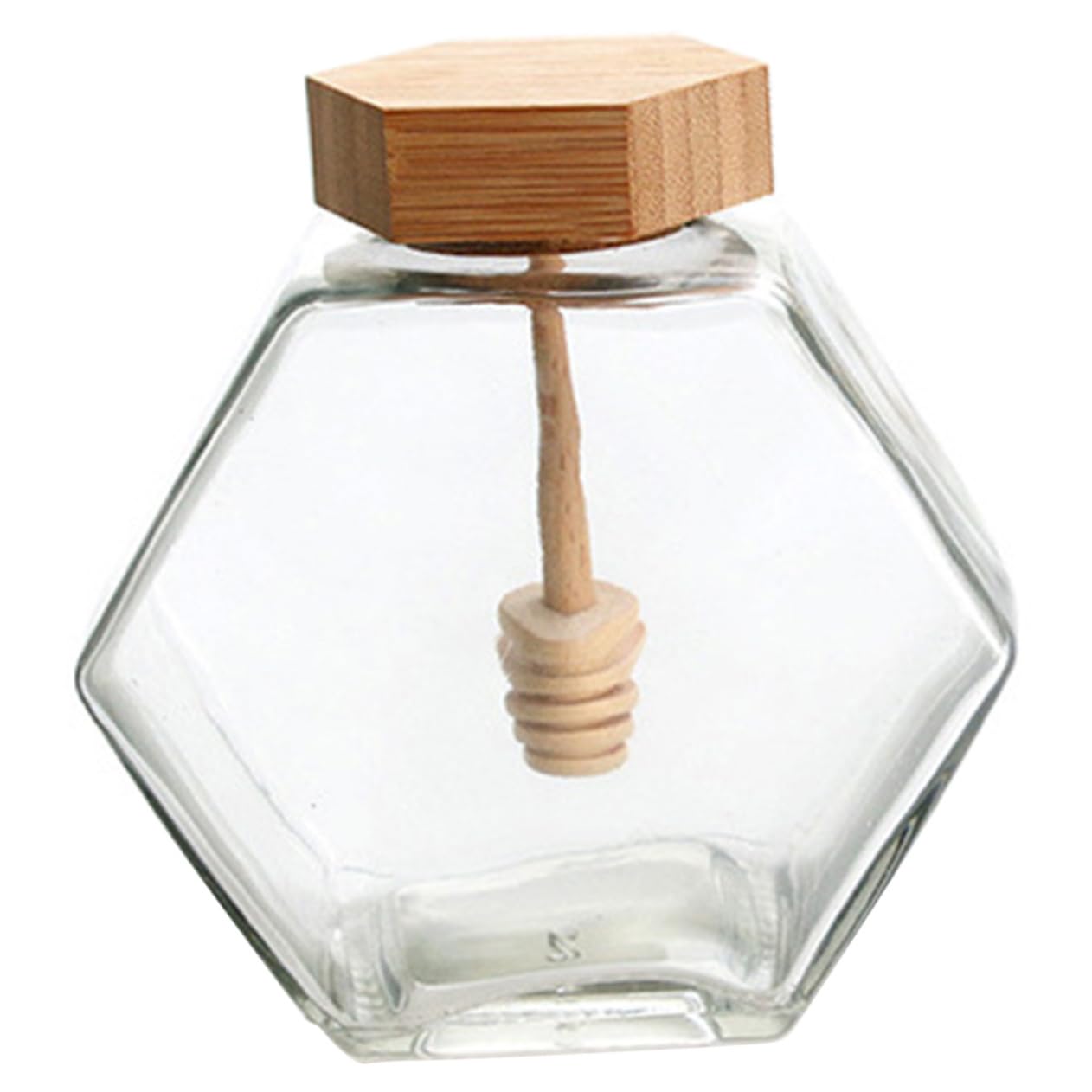 SOLUSTRE Honey Pot Glass Jar with Dipper and Lid Honey Storage Container for Kitchen Airtight with Wide Mouth for Easy Cleaning and Convenience