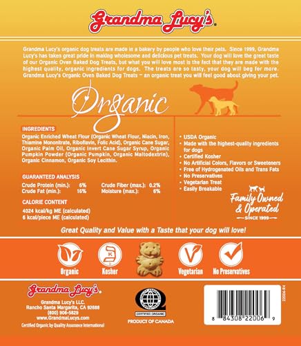 Grandma Lucy's - Organic Baked Dog Treats - Pumpkin - 14Oz