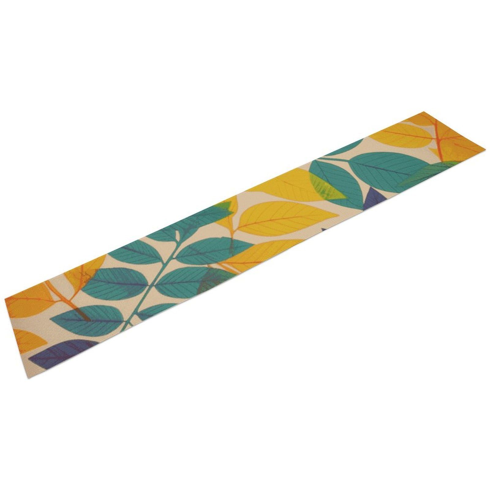 Multicolor Leaves Table Runner Long Linen Table Runners Farmhouse Rustic Table Runner Seasonal Kitchen Dining Table Decoration for Home Party Decor 13 X 72 Inch