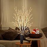 CAMANTU Lighted White Birch Branches With Timer 33IN 180 LED Twig for Vase Christmas Decor Artificial Tree Branch Holiday Parent
