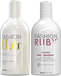 Kit Progressiva Profissional Fashion Hair 300ml + Shampoo Pós Química 300ml