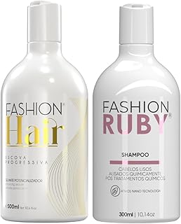 Kit Progressiva Profissional Fashion Hair 300ml + Shampoo Pós Química 300ml