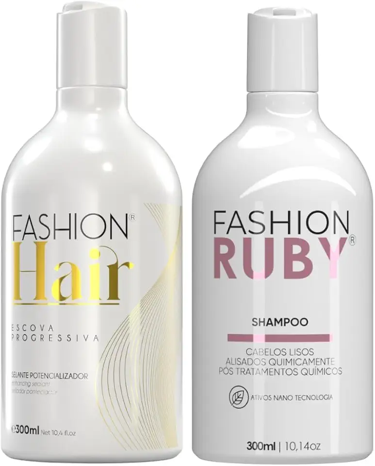 Kit Progressiva Profissional Fashion Hair 300ml + Shampoo Pós Química 300ml