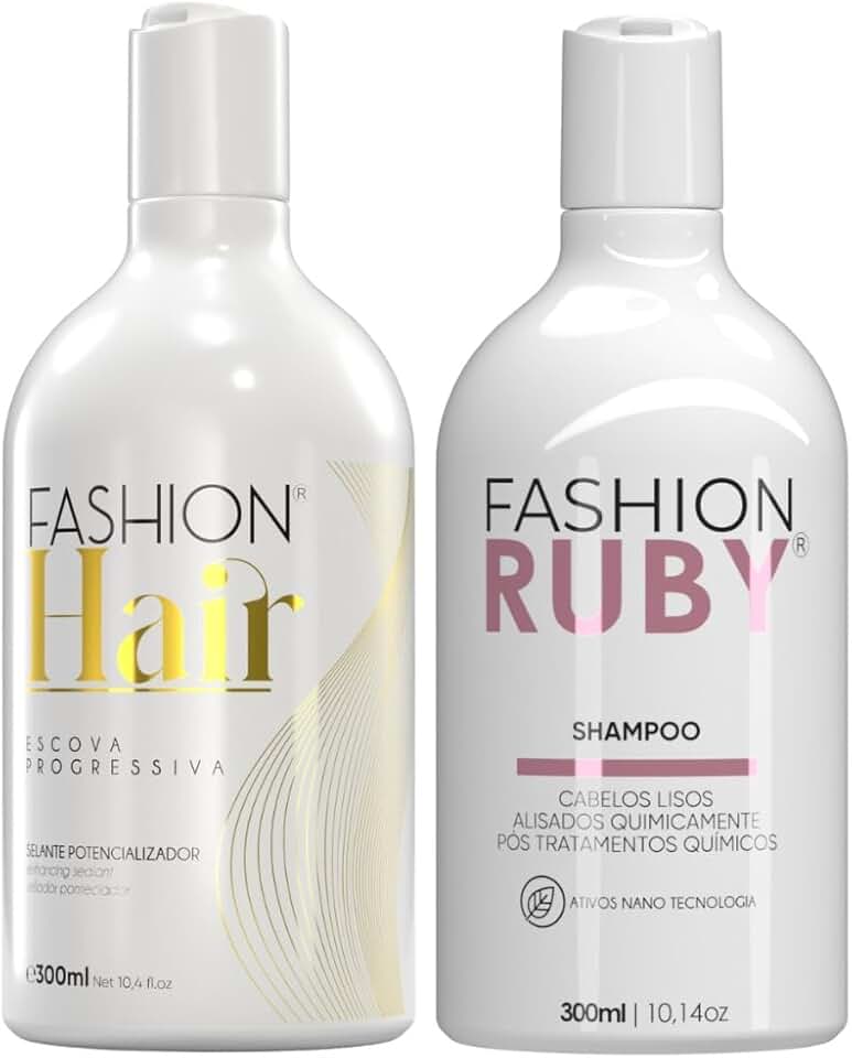Kit Progressiva Profissional Fashion Hair 300ml + Shampoo Pós Química 300ml