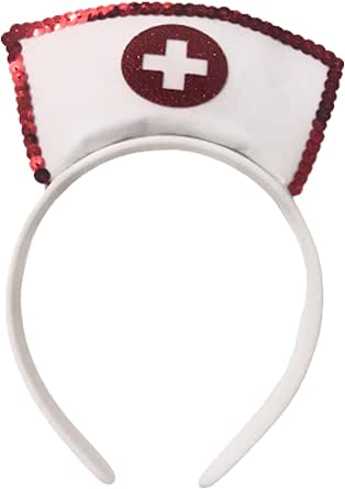 Set Disfraz Enfermera, Cinta para el Pelo, Estetoscopio, Liga con Encaje y Bolígrafo Jeringa, Accesorios Enfermera Mujer, para Cosplay, Halloween