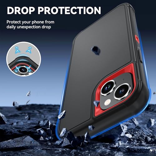 Image of SunStory Compatible with iPhone 12 Mini / 13 Mini Case with HD Screen Protector, 3-Layer Heavy Duty Full-Body Cover,3 in 1 Hybrid Protective Case for iPhone 12 Mini / 13 Mini 5.4 inch, BlackRed