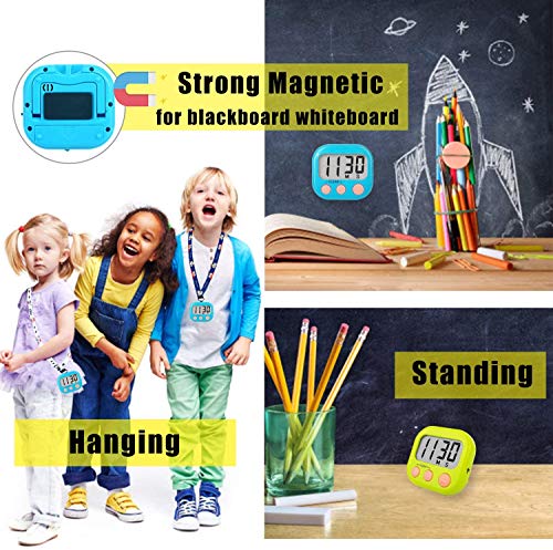 Image of Digital Kitchen Timer With Big Large Digits, Loud Alarm, Magnetic Back Stand, LCD Display, Retractable Stand - Timing Alarm Clock for Cooking (1)