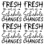 Fresh Out of Schedule Changes Iron on Patches for Clothes 4pcs