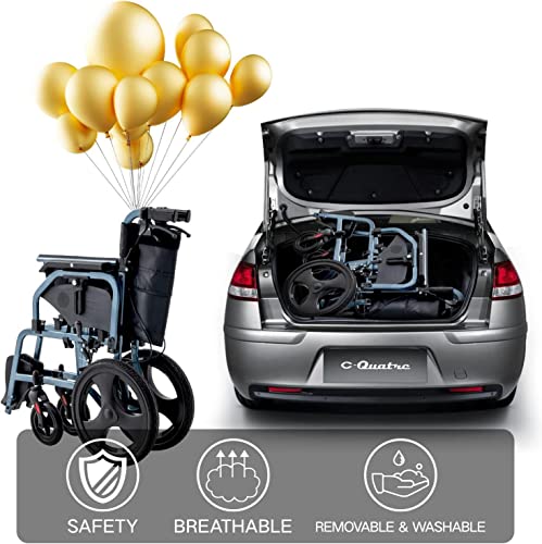 Wheelchair For Adults Lightweight Foldable 20 Inch Seat 350 Lbs Removable Arms Aluminum Multifuctional Self Propel (16) #TOP4