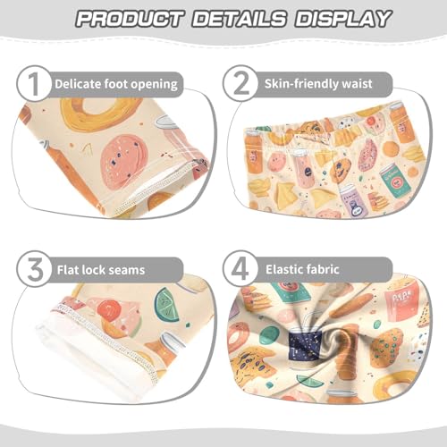 Girls Leggings Variety of Snacks Toddler Girls Clothes Leggings for Girls Toddler Girls Leggings 3-4T3