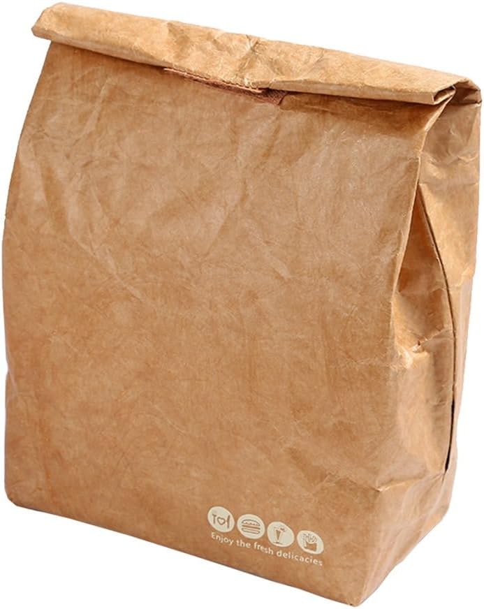 ‌6L Insulated Lunch Bag - Reusable Thermal Food Pouch with Aluminum Foil Lining for Office, Picnic & Travel (12.2x11.8x3.94in, Brown)