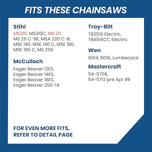 Image of 16 Inch Chainsaw Chain, 3 /8 inch LP Pitch .050 inch Gauge 55 Drive Links, Germany Steel Anti-Kickback Replacement for Stihl MS170, MS180, MS210, MS211, 3-Pack