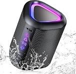 aowoka Bluetooth Speaker, 2026 Portable Wireless Speakers With Led Light, Bluetooth 5.4, 24H Playtime, Enhanced Bass, IPX7 Waterproof, Outdoor Speaker for Travel, Sport, Party, Biking.