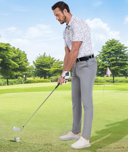 Image of ZITY Men's Golf Shirts Short Sleeve Print Patterns Casual Collared Polo