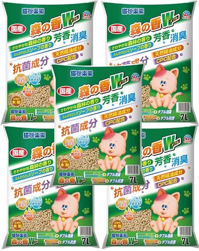 アースペット 猫砂楽園 森の香りW(ダブル) 7L ×5個