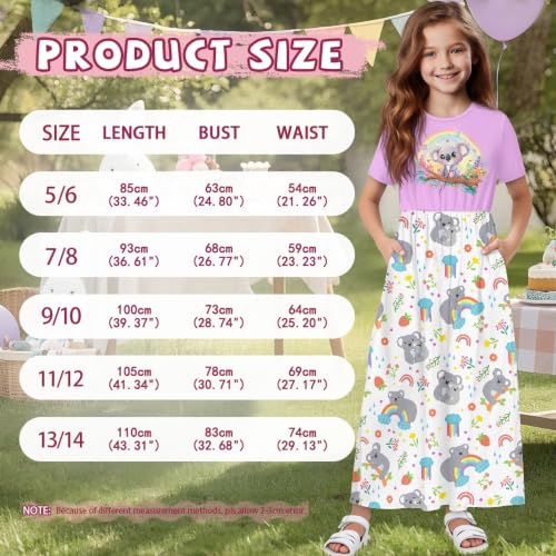 Vestido largo de verano para niños con estampado de erizo en algodón suave 7