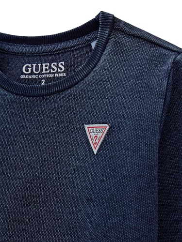 GUESS Boys' Long Sleeve Denim Knit Sweatshirt3