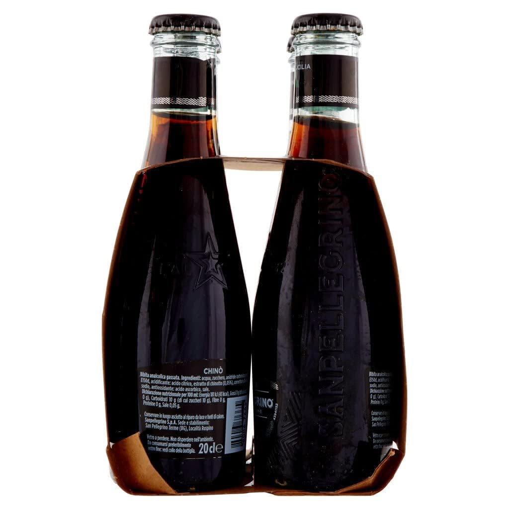 Italian Gourmet Bundle Sanpellegrino Chinò 24 x 20 cl, 4,8 L, Boisson Gazeuse Italienne au Chinotto, Bouteilles en Verre, Chinotti de Sicile, Goût Intense et Amer-Doux + Italian Gourmet Polpa