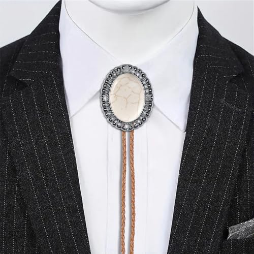 Image of GelConnie Native American Bolo Tie Rodeo Cowboy Leather Necktie Western Necklace Costume Accessories for Men,Women