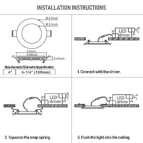 TORCHSTAR 12-Pack 4 Inch Ultra-Thin LED Recessed Ceiling Light, 5000K by TORCHSTAR - Used condition - Image 7