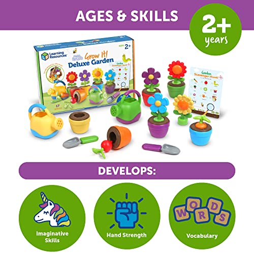 Learning Resources Grow It Deluxe Garden - 17 Pieces, Ages 2+ Toddler Learning Toy, Spring And Easter Toys For Kids, Easter Basket For Toddlers #TOP5