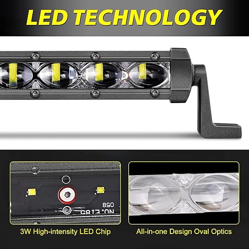Image of 7 Inch LED Light Bars 36W Spot Slim Single Row Light Bar Pods | Off Road Driving Light Pods Work Lights LED Backup Lights Fog Lights 2Pcs for Trucks Pickup Motorcycle SUV UTV ATV Dirt Bike