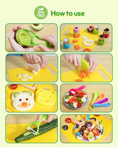melican Kids Knife Set, 38 Pcs Montessori Kitchen Tools, BPA - image 2
