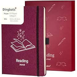 Dingbats* Reading Journal for Book Lovers - Thick Paper Thread-Bound Hardcover Book Tracker to Record Reads, Quotes & Reflections, with Elastic Closure, Pen Loop & Bookmarks for Organized Reading