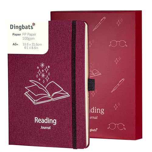 Dingbats* Reading Journal for Book Lovers - Thick Paper Thread-Bound Hardcover Book Tracker to Record Reads, Quotes & Reflections, with Elastic Closure, Pen Loop & Bookmarks for Organized Reading